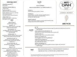 White Oak Tavern menu