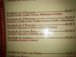 La Xagosa menu