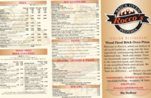 Rocco's Brick Oven Pizzeria menu