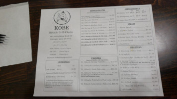 Kobe Sushi Hibachi menu