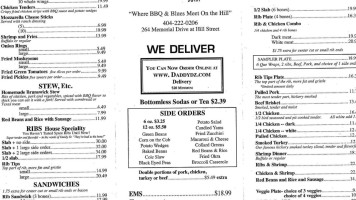 Daddy D'z Bbq Joint menu