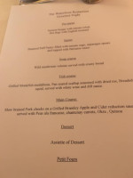 The Waterfront menu