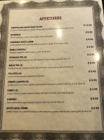 Anatolia Mediterranean Cuisine menu