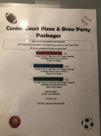 Center Court Pizza Brew menu