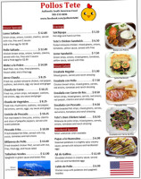 Pollos Tete menu