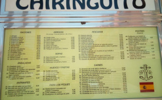 Chiringuito El Ancla menu