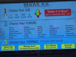 The Frozen Monkey menu