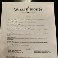 Willie Dick's First Street Tap menu