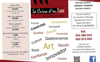 La Cuina D'en Titet menu