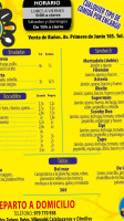 La Odisea menu