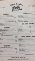 Davis Seafood menu