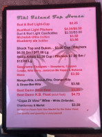 Tiki Island Tap House menu