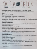 Yahola Creek menu