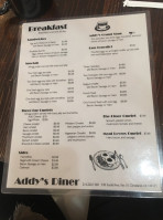 Addy's Diner menu