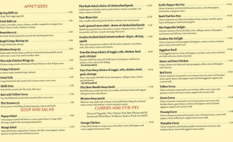 Cha Thai Bistro menu