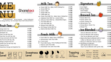 Sharetea menu