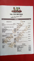 Chicano's Vryheid menu