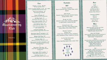 Mountaineering Club menu