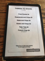 The Commissioner menu