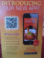 Saffron Indian Cuisine menu