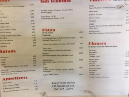 Beach Food menu