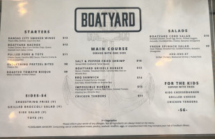 Boatyard Eats menu