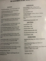 Shannies Bar Grill menu