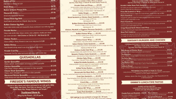 Fireside Grille menu