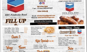 Strictly Wings menu