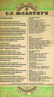 C.f. Mccarthy's menu