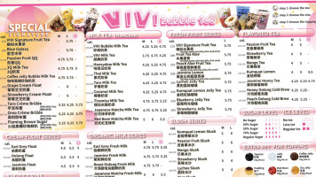 Vivi Bubble Tea menu