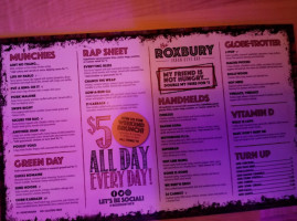 Roxbury Urban Dive Bar menu