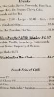 R W's Hamburger House menu