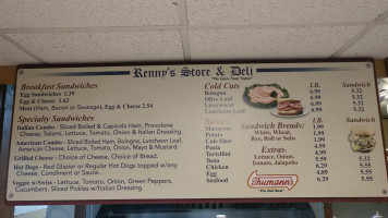 Renny's Store Deli menu