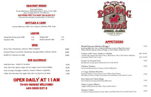 Red Dog Saloon menu