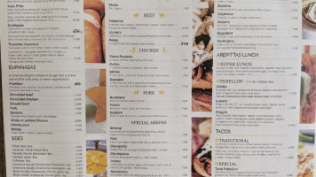 Arepittas menu