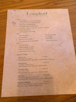 Longleaf Craft Kitchen menu