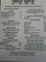 Sweet Tooth Cafe menu