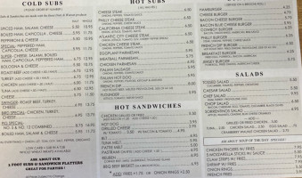 Sorrentino's Subs menu