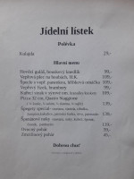 Restaurace Sportovní Chata menu