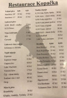 Hospoda Na Kopačce menu