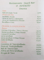 O Adérito menu