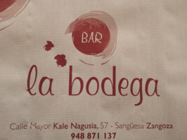 La Bodega menu