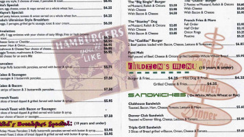 Big Rick's Hot Rod Diner menu