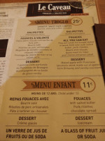 Le Caveau menu