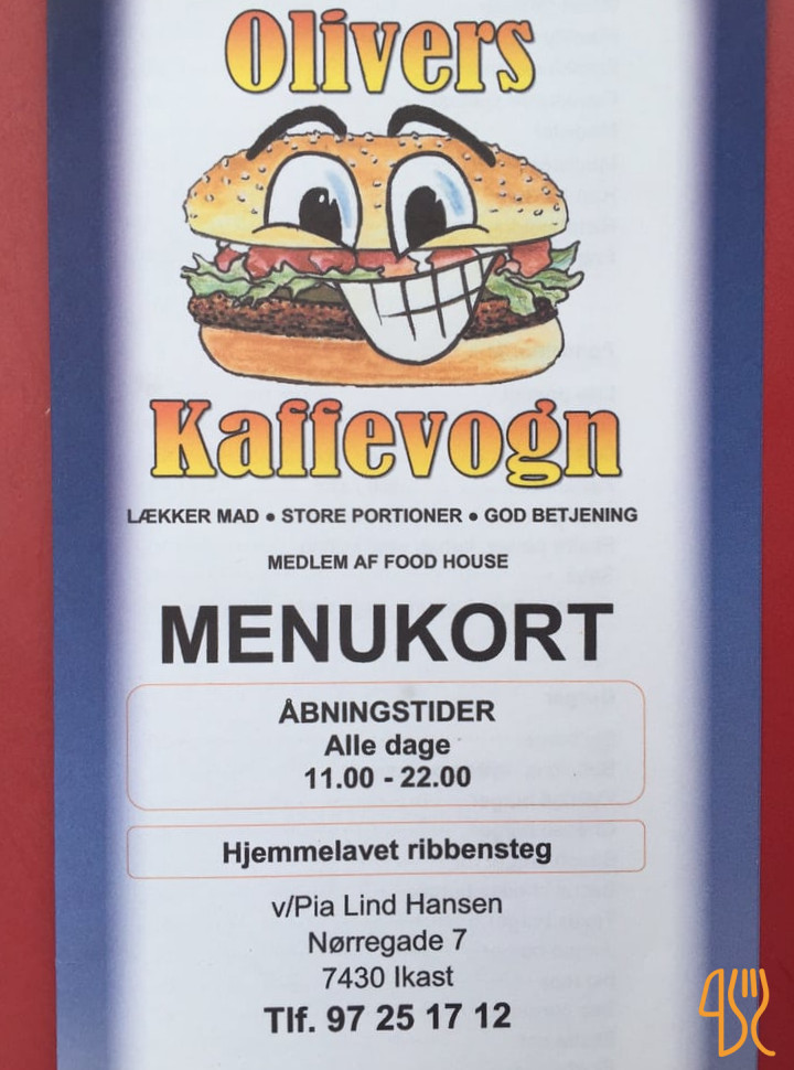 Olivers Kaffevogn Menu