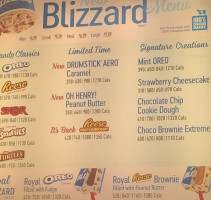 Dairy Queen menu