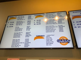 Quickly Bubble Tea menu