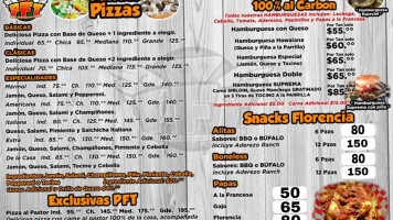 Pizzería Florencia Tekit menu