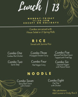 Stratford Thai Cuisine menu